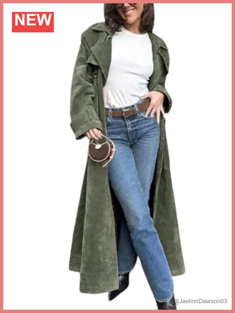 Faux Suede Long Trench Coat Notched Lapel Double Breasted Pea Coat with Belt